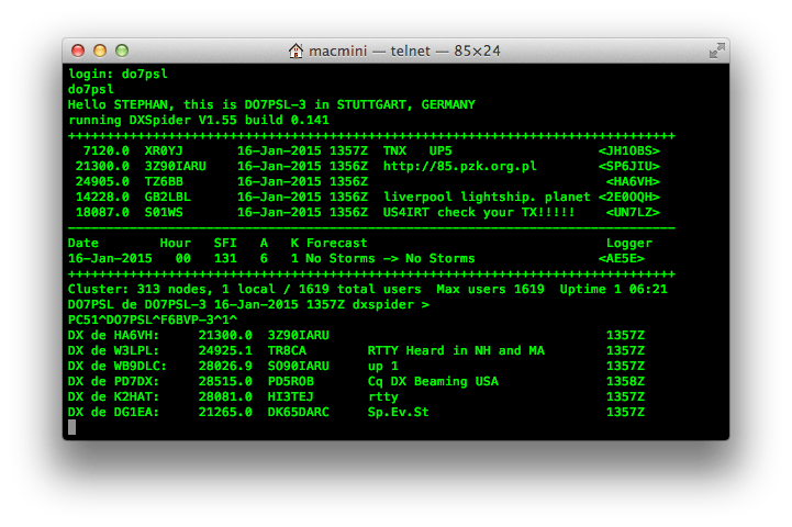 Raspberry PI as DX Cluster Server